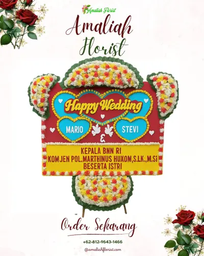Karangan Papan Bunga Pernikahan di Rite